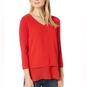 MICHAEL Michael Kors Sariyah Mixed Media Blouse size M